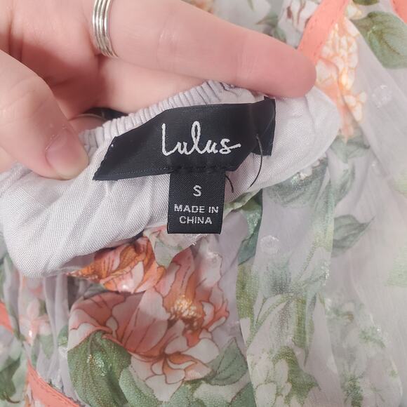 Lulus Dear to You Grey Floral Print Backless Lace Up Midi Dress Pink Size Small - Picture 5 of 14
